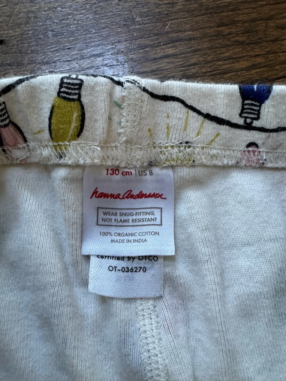 Hanna Andersson Organic Cotton Christmas Lights Pajama Set Size 8 (130 cm)